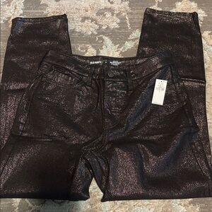 Old Navy High-Rise OG Straight Ankle Length Glittery Brown Copper Colored Jeans